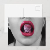 Aardbeienlippen Briefkaart (Voorkant / Achterkant)