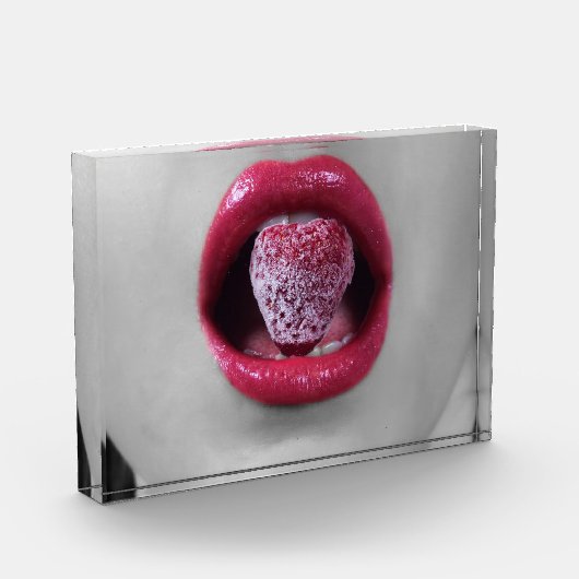 Aardbeienlippen Fotoblokken (Links)