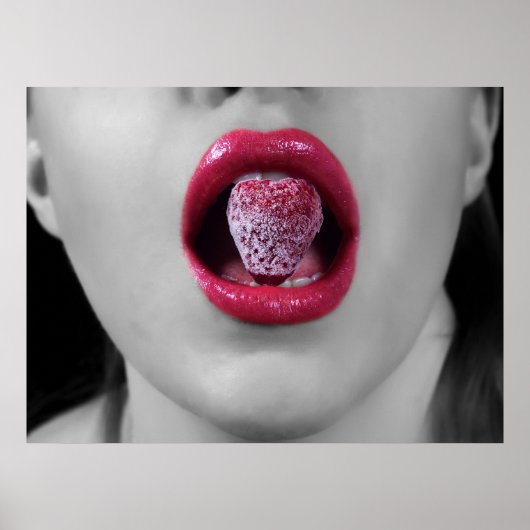 Aardbeienlippen Poster (Voorkant)