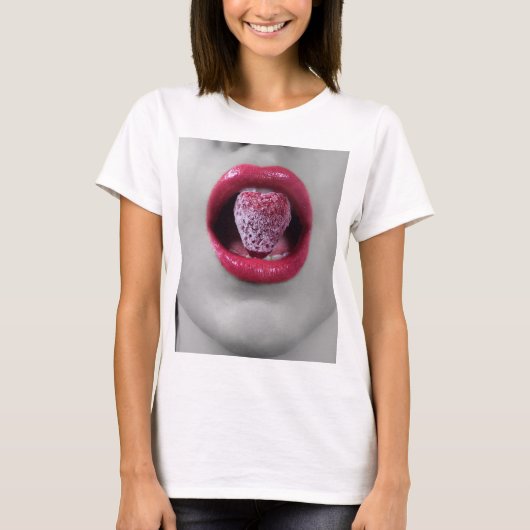Aardbeienlippen T-shirt (Voorkant)
