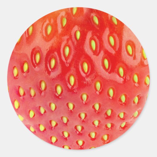 Aardbeienmacro Ronde Sticker (Voorkant)
