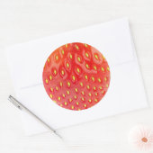 Aardbeienmacro Ronde Sticker (Envelop)