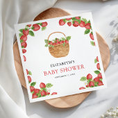 Aardbeienmand Berry Sweet Baby shower Servet