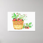 Aardbeienmandje Canvas Afdruk (Voorkant)