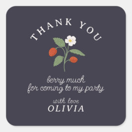 Aardbeienmarine bedankt vierkante sticker