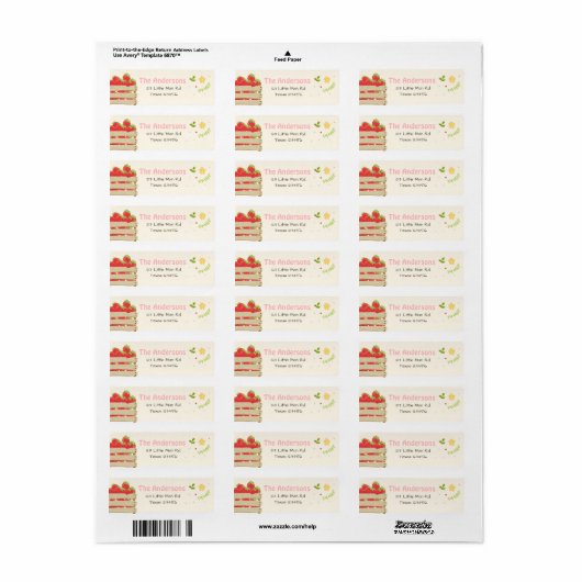 Aardbeienmarkt Aardbei Return Address Labels (Full Sheet)