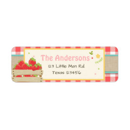 Aardbeienmarkt Aardbei Return Address Labels