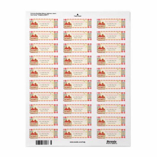 Aardbeienmarkt Aardbei Return Address Labels (Full Sheet)
