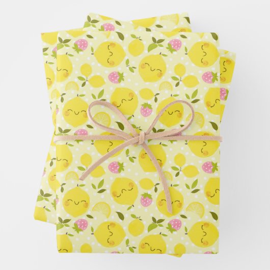 Aardbeienmeel, gele omhulling inpakpapier vel (In situ)