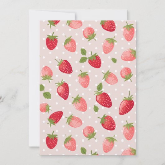 aardbeienmeisje 1e verjaardag kaart (Achterkant)