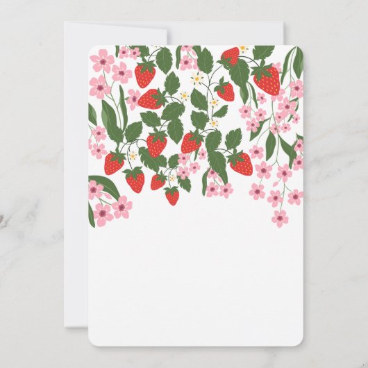 aardbeienmeisje 1e verjaardag kaart (Achterkant)