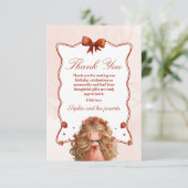 Aardbeienmeisje verjaardag bedankkaart (Staand voorkant)