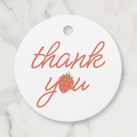 aardbeienmeisjes 1e verjaardag bedankjes labels (Voorkant)
