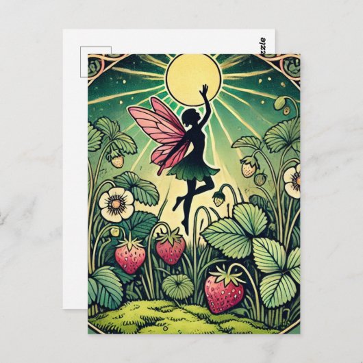 Aardbeienmelk Briefkaart (Voorkant / Achterkant)