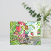 Aardbeienmelk Briefkaart (Staand voorkant)