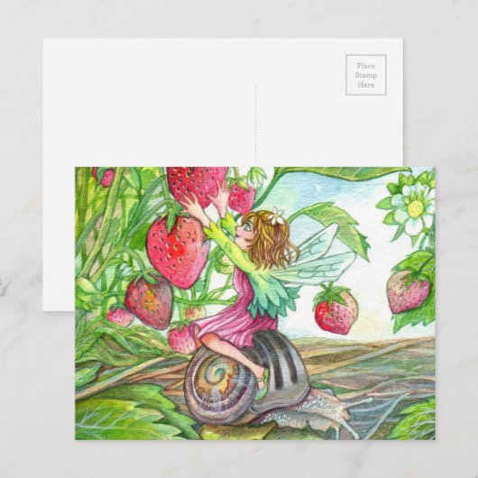 Aardbeienmelk Briefkaart (Voorkant / Achterkant)