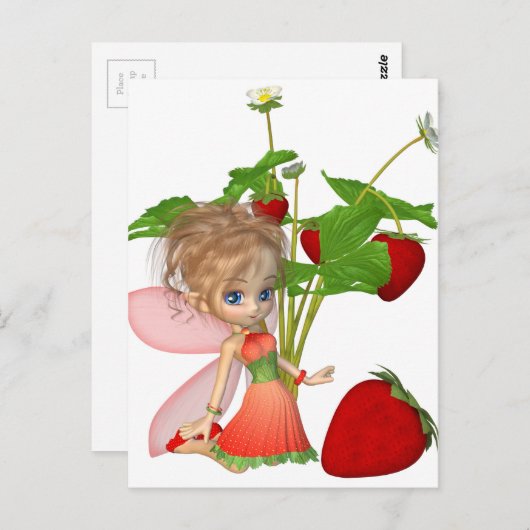 Aardbeienmelk Briefkaart (Voorkant / Achterkant)