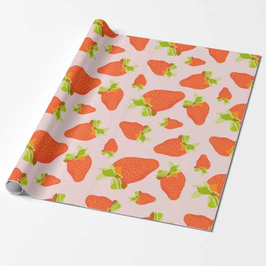aardbeienmelk cadeaupapier (Uitgerold)