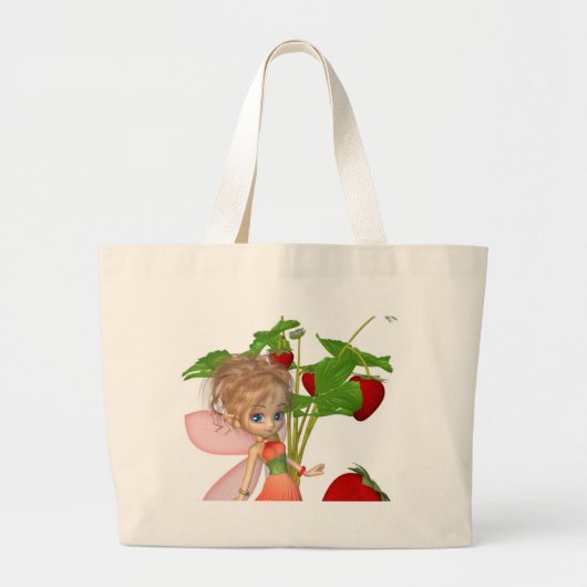 Aardbeienmelk Grote Tote Bag (Voorkant)