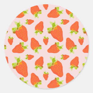 aardbeienmelk ronde sticker