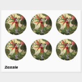 Aardbeienmelk Ronde Sticker (Vel)