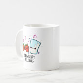 Aardbeienmelk Shake Grappig Voedsel Pun Koffiemok (Voorkant links)