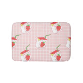 Aardbeienmelkpatronen: speelse Cartoons Badmat (Voorkant)