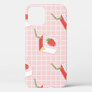 Aardbeienmelkpatronen: speelse Cartoons Case-Mate iPhone Case