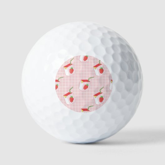 Aardbeienmelkpatronen: speelse Cartoons Golfballen (Voorkant)