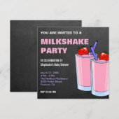 aardbeienmilkshake-Baby shower Kaart (Voorkant / Achterkant)