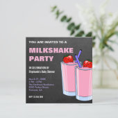 aardbeienmilkshake-Baby shower Kaart (Staand voorkant)