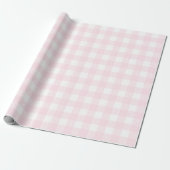  aardbeienmilkshake roze buffel geruit cadeaupapier (Uitgerold)