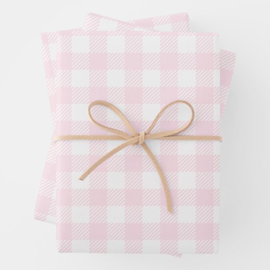 aardbeienmilkshake roze buffel geruit inpakpapier vel (In situ)