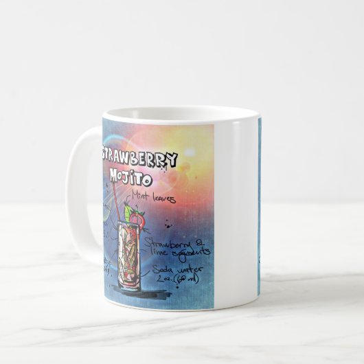 Aardbeienmojito (#11 van 12 Drink Recipe Set) Koffiemok (Voorkant links)