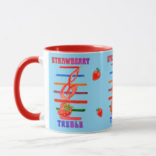 AARDBEIENMOK MET Muzieknoteontwerp Mok