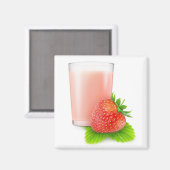 Aardbeienmokshake Magneet (Voorkant / Achterkant)