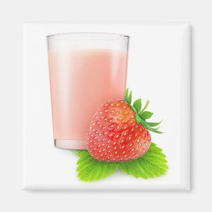 Aardbeienmokshake Magneet