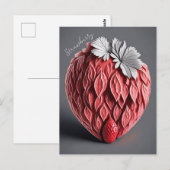 Aardbeienontwerp op grijze achtergrond briefkaart (Voorkant / Achterkant)