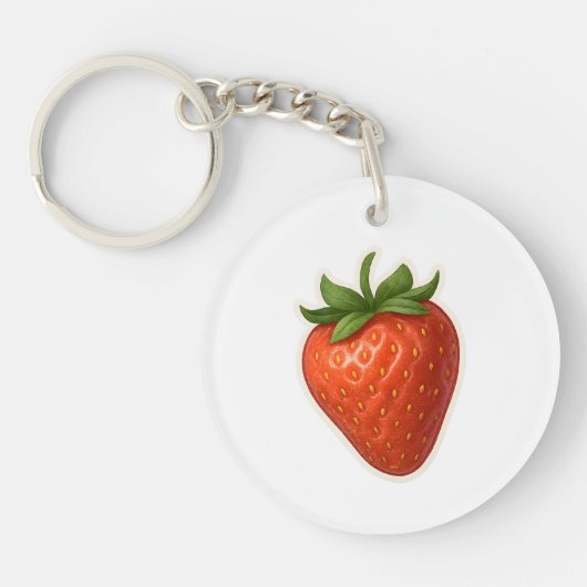 Aardbeienontwerp Sleutelhanger (Voorkant)
