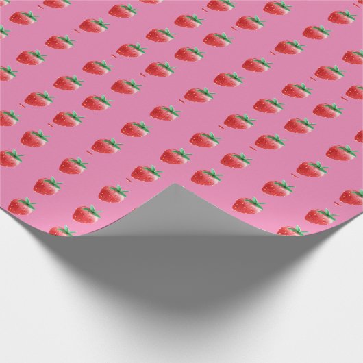 Aardbeienpakpapier Cadeaupapier (Hoek)