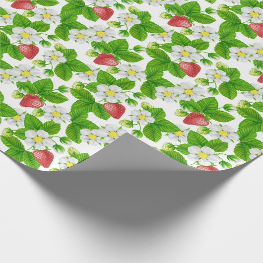 Aardbeienpakpapier Cadeaupapier (Hoek)