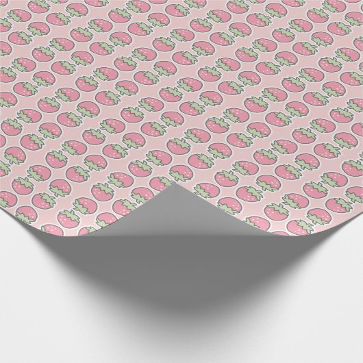 Aardbeienpakpapier Cadeaupapier (Hoek)