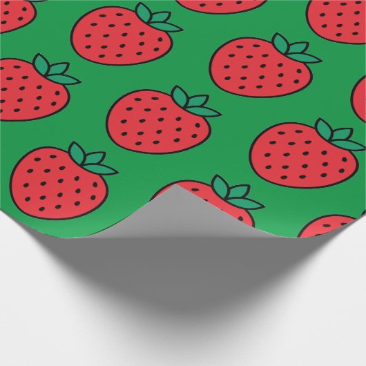 Aardbeienpakpapier Cadeaupapier (Hoek)