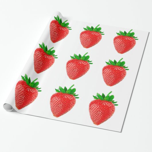 Aardbeienpakpapier Cadeaupapier (Uitgerold)