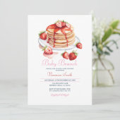 Aardbeienpannenkoek Baby Brunch Baby shower Kaart (Staand voorkant)