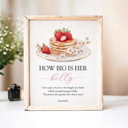 Aardbeienpannenkoek Baby Brunch Belly Sign Poster