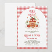 Aardbeienpannenkoek Baby Brunch Shower Kaart (Voorkant / Achterkant)