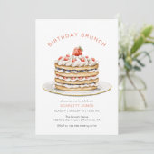 Aardbeienpannenkoeken | Leuke verjaardag brunch Kaart (Staand voorkant)