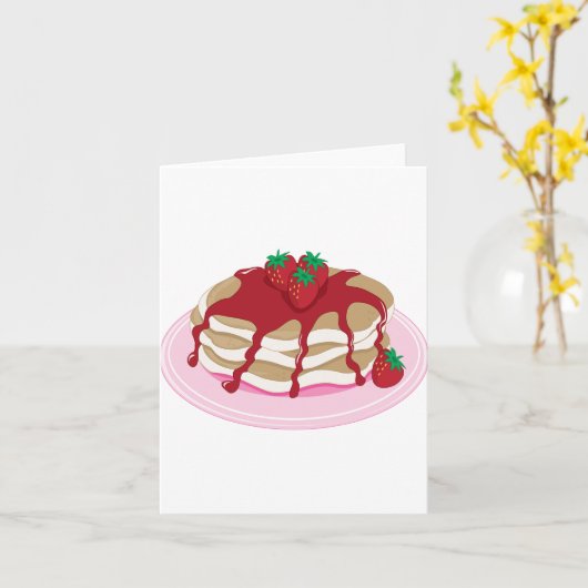 Aardbeienpannenkoeken Notitiekaarten (Gele Bloem)