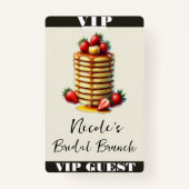 Aardbeienpannenkoeken Stack Bruids Brunch VIP Pass Badge (Achterkant)